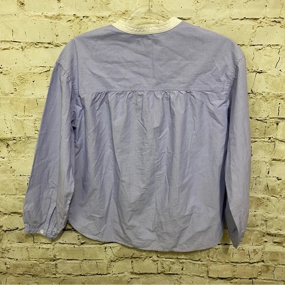 J Crew Gathered Popover in End-on-end Cotton Light Blue - Picture 4 of 7